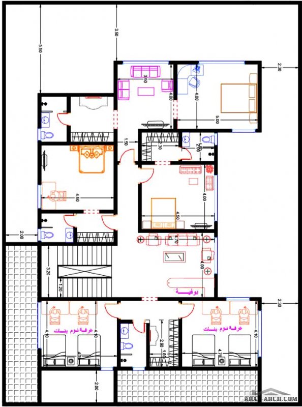 مخطط 25*18.5 فيلا طابقين سعودي التصميم من مشاركات AZOOZ_ALASSIDAN