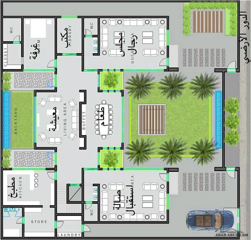 مخطط فيلا دورين مساحة الارض 30x30 مبادرة مساعد القفاري  مشاركة المعماري حسين باعيسى من حائل