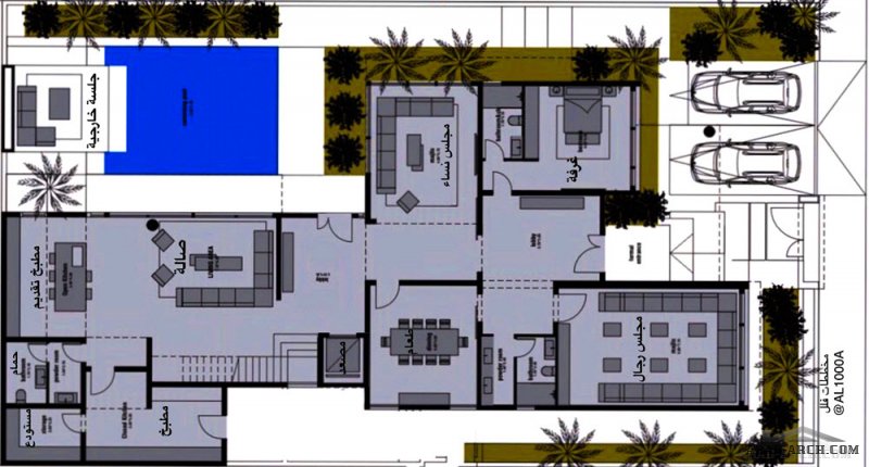 مخطط فيلا دورين  مساحة الأرض 20x35 من مشاركات AL1000A