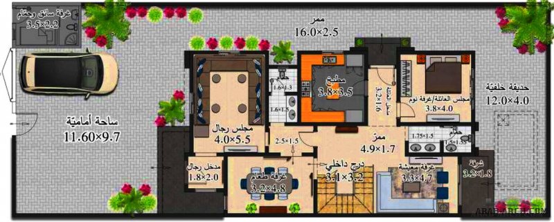 فيلا سكني تاج المصيف مخطط فلا الماسة مساحة البناء 322 م2