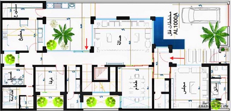 فيلا دورين وملحق علوي مساحة الارض  13x26.8 تصميم مكتب الخليل - الرياض ، القصيم