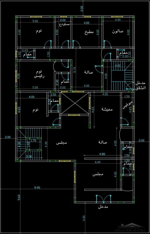 مخطط  لارض 31 *20 متر فيلا سعودي طابقين من مشاركات givenchy70007