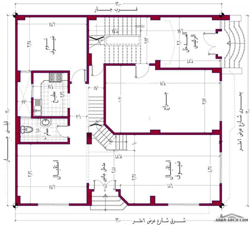 من تصميمات ماس تيم للاستشارات الهندسية . عمارة سكنية ببني سويف . م معماري / شريف علي . م معماري/ أشرف البحيري فيلا  و شقة علوية الابعاد 12م*13 م