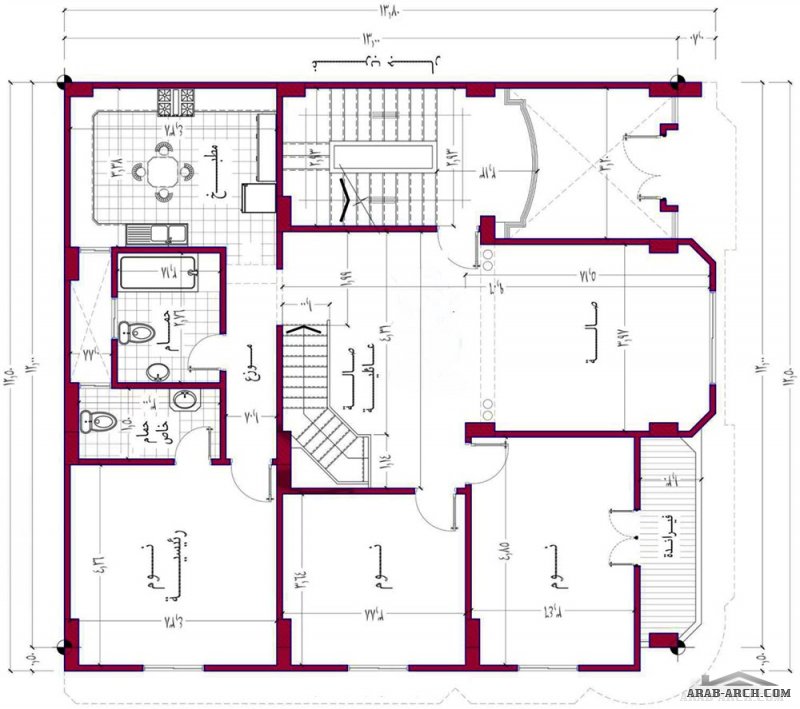 من تصميمات ماس تيم للاستشارات الهندسية . عمارة سكنية ببني سويف . م معماري / شريف علي . م معماري/ أشرف البحيري فيلا  و شقة علوية الابعاد 12م*13 م