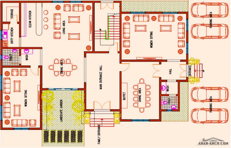 مخطط فيلا الجنوب اتوكاد تصميم سعودي ابعاد الارض 20*25 كامله المعماري و الانشائي مساحة البناء تقريبا 300 متر مربع للدور