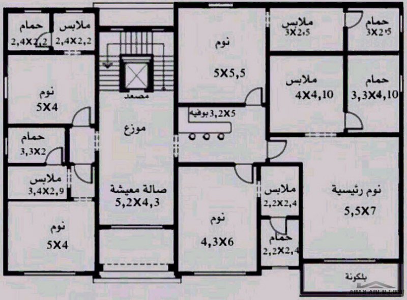 مخطط تقليدي سعوي بتفاصيل و رسومات مميزة