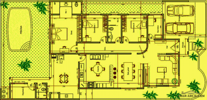 تصميم رائع جدا طابق واحد ابعاد الارض 12*24 متر