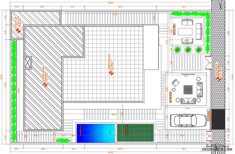 مخطط رائع و مميز لفيلا سعودي مساحة الارض 600 متر مربع - ابعد الارض 20*30 متر