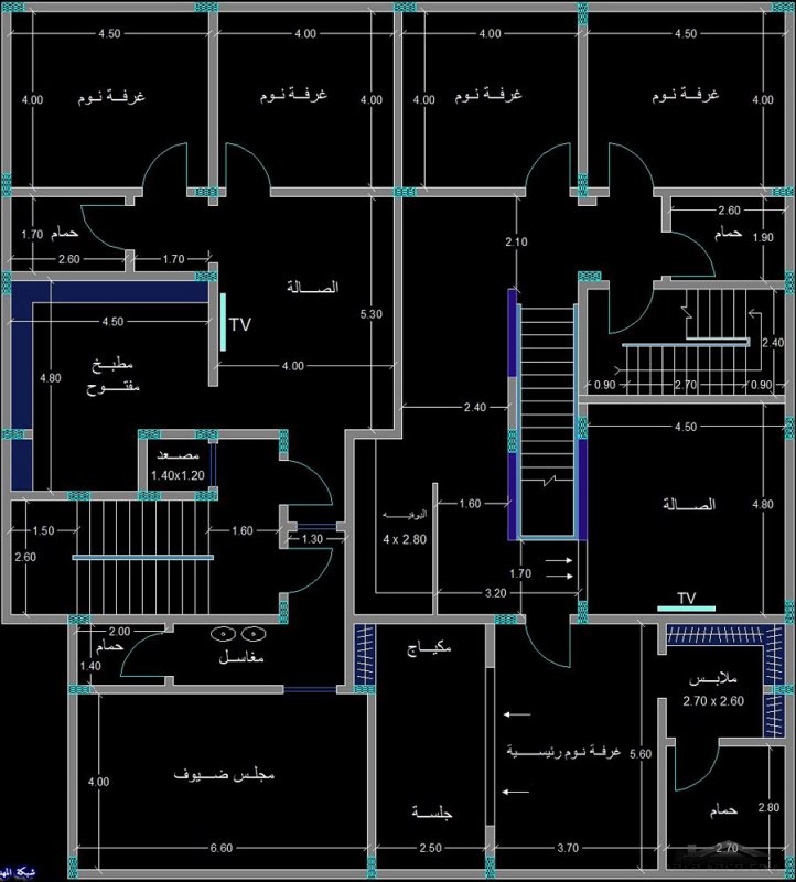 مخطط دور كامل وشقه مسروقه تقليدي مناسب جداا