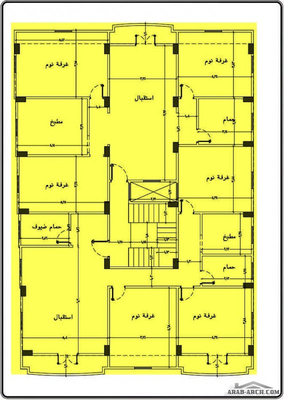 مخططشقة ارضية و 2 شقة دور متكرر مساحة 258 متر مربع من اعمال المهندس طاق سلام