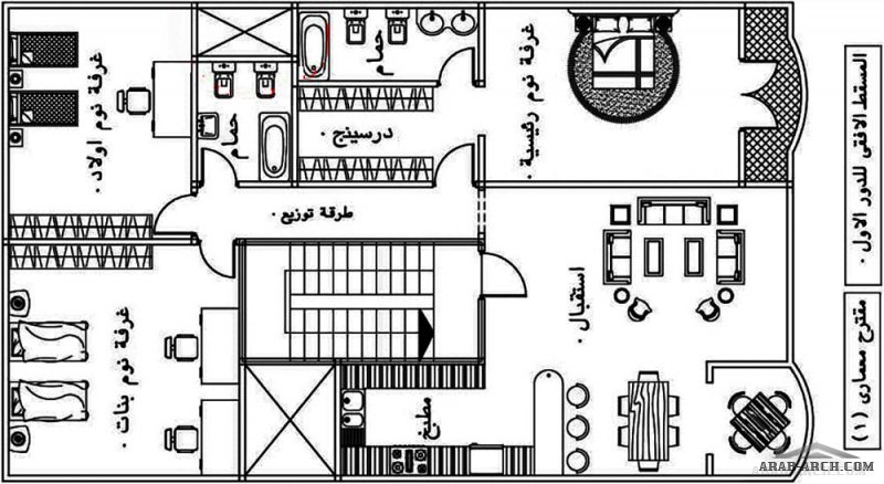 مخطط تصميم مصري مكتب اجيال الهندسي