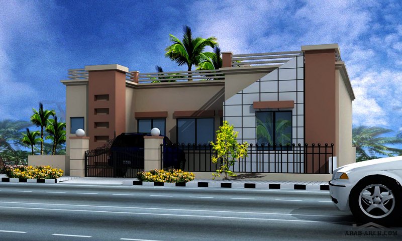 مخطط طابق واحد 160 Sq. Yards تصميم مودرن 3 غرف نوم