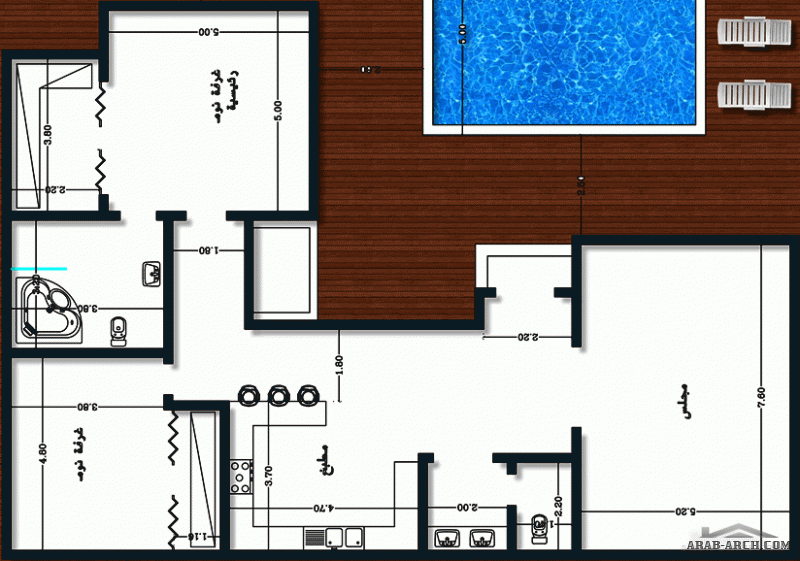 مقترح تصميم مخطط شاليه لعميل بالسعودية من اعمال المهندس  محمد التتري