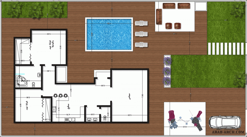 مقترح تصميم مخطط شاليه لعميل بالسعودية من اعمال المهندس  محمد التتري