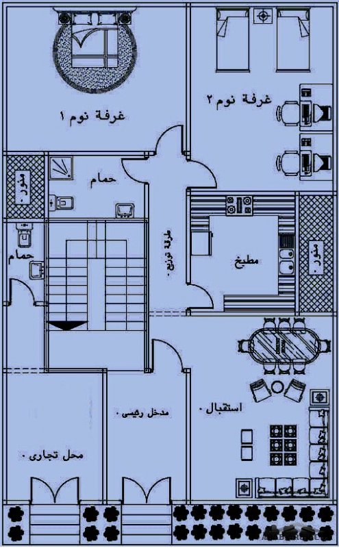 مقترح معمارى من مكتب اجيال الهندس ادوار متكررة ابعاد البناء 10*15 متر