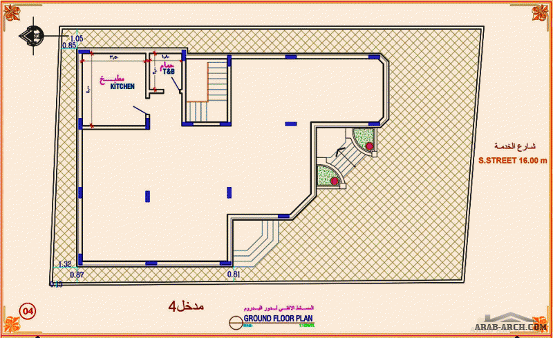 تصميم فيلا سكنية بالعاصمة صنعاء   162م٢ مساحة البناء المرقب للأستشارات الهندسيه 