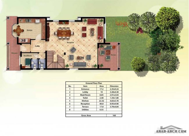 فيلا من اكتوبر بارك Total Area: 345 Sq.m