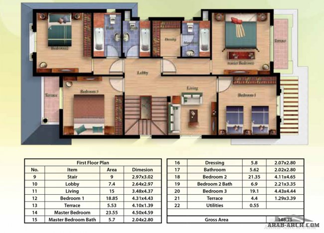 فيلا من اكتوبر بارك Total Area: 345 Sq.m