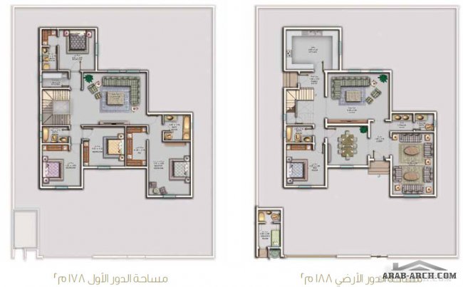 فيلا الجوار (2) بالمدينه المنورة المخطط + التصميم الداخلى