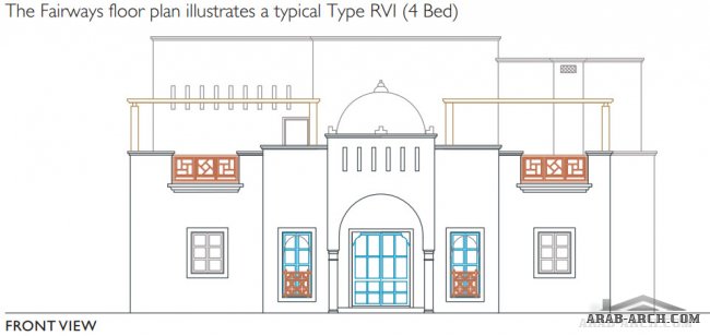 بيوت مغربية حديثه + مخطط الادوار مشروع The Fairways Riad Villas