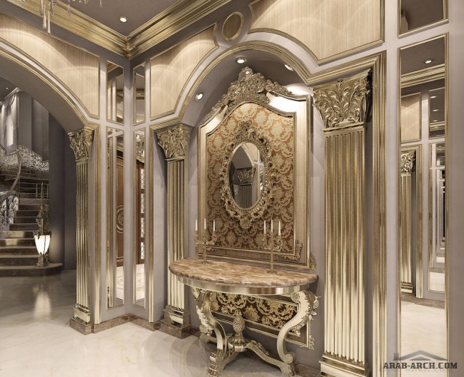 تفاصيل ديكور مدخل رائع جدا  entrance decor