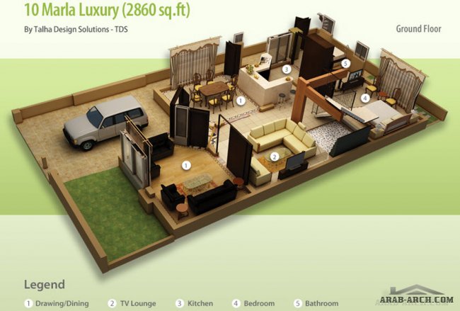 تصاميم فلل بالتقسيم الداخلى (2) 3d رائع جدا floor plans