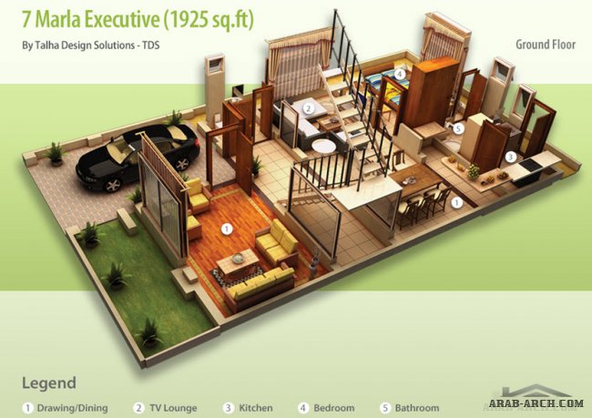 تصاميم فلل بالتقسيم الداخلى (4) 3d رائع جدا floor plans