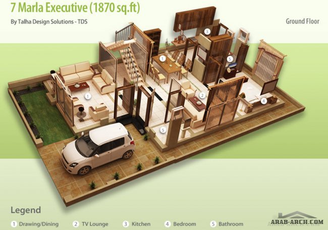 تصاميم فلل بالتقسيم الداخلى (4) 3d رائع جدا floor plans