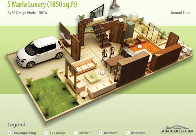 تصاميم فلل بالتقسيم الداخلى (5) 3d رائع جدا floor plans