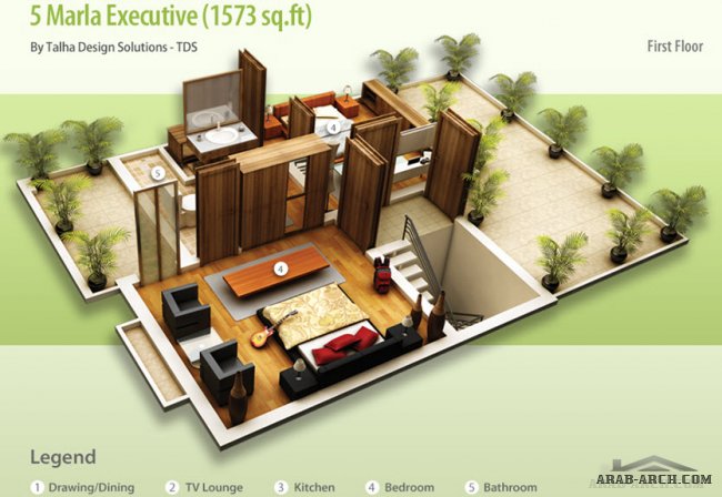 تصاميم فلل بالتقسيم الداخلى (6) 3d رائع جدا floor plans