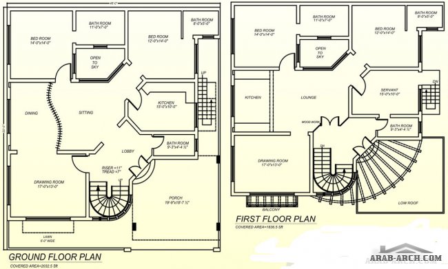 villa project elevation & plans