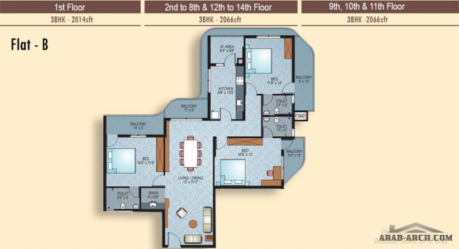 مخطط عمارة سكنية بتفاصيل الادوار + رسم ثلاثى الابعاد Shalimar Liverpool