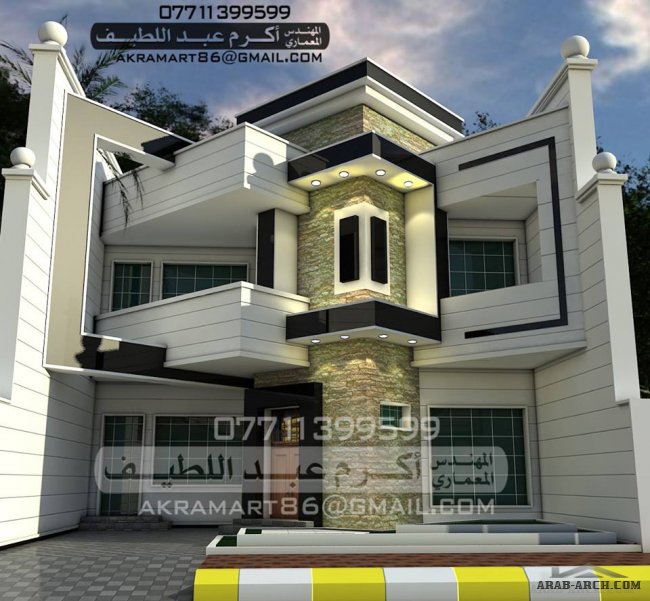 تصميمات معمارية واجهات فلل مودرن جداا مكتب المهندس اكرم عبد اللطيف