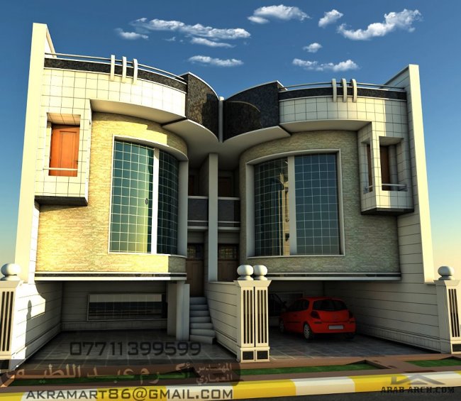 تصميمات معمارية واجهات فلل مودرن جداا مكتب المهندس اكرم عبد اللطيف