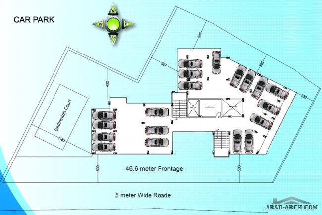 مخطط عمارة سكنية  + واجهه + بلانات 3d