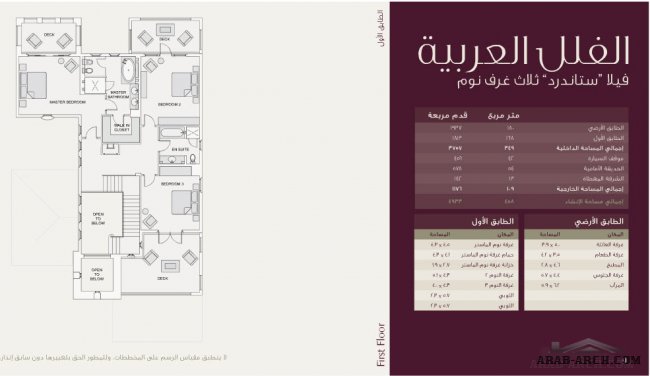 مخطط فيلات شاطئ السعديات النمط العربى