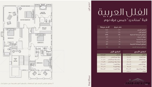 مخطط فيلات شاطئ السعديات النمط العربى