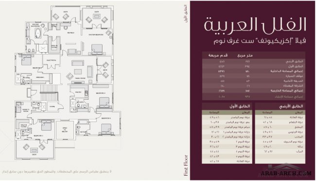 مخطط فيلات شاطئ السعديات النمط العربى