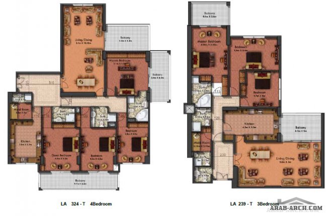 الابراج السكنية الفاخرة Luxury Residential Towers Type ( LA )