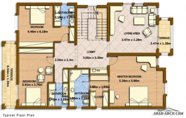 خرائط فيلات اسكان بجسكو  التجمع الخامس Villa Serena Heights Project - Tybe A