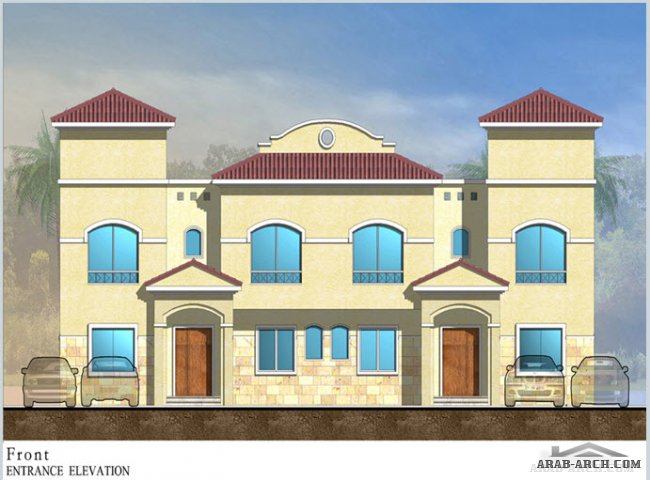 خرائط فيلات اسكان بجسكو  التجمع الخامس Villa Serena Heights Project - Town House Type C