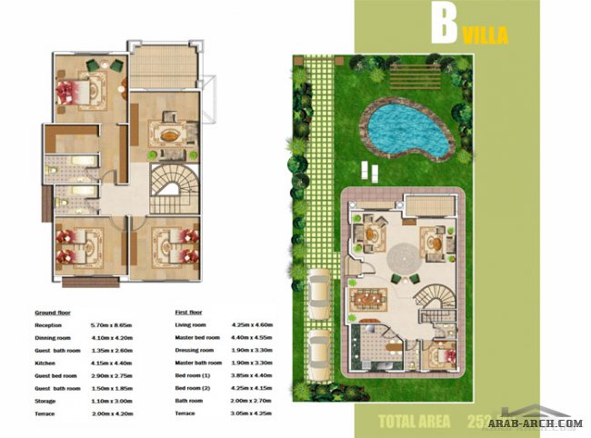 كومباوند صفوة دريم  Total Building Area : 252 m²- Villa Type B-