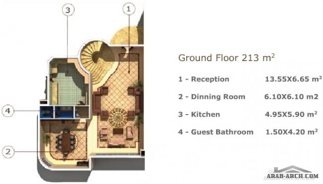 ريتشموند بلازا - فيلا + المخطط land area 347 sq.m