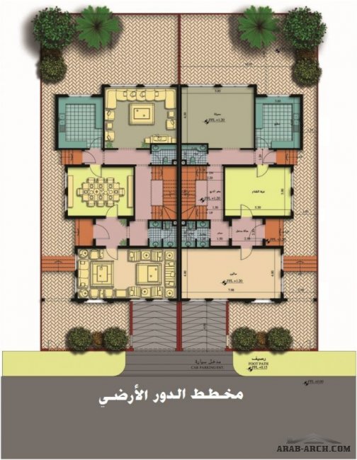 مشروع فلل ديار العثمانية - فيلا دوبلكس على الطراز الأندلسي.