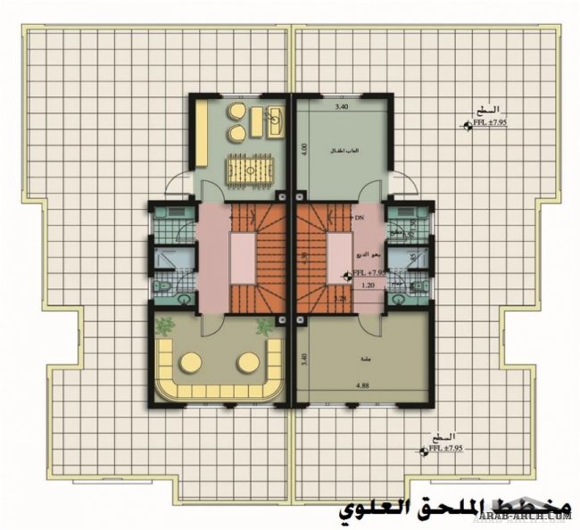 مشروع فلل ديار العثمانية - فيلا دوبلكس على الطراز الأندلسي.