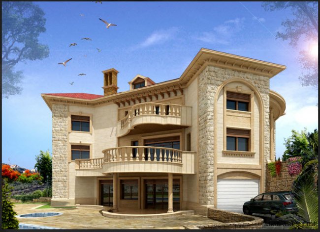 منظور لفيلا  متميزة  بحمدون -  لبنان (arch villa )