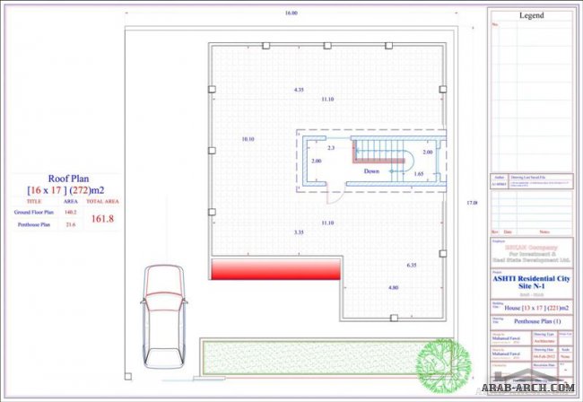 مخطط فيلا Ashti city  House 272m