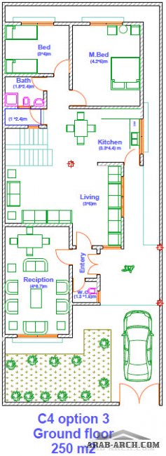 4 مخطاطات لفيلا 250 متر مربع KAVAR residential complex Projects