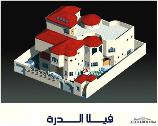 مخطط فيلا الدرة من البيوت الحجازية - مساحه المبانى 552.76 متر مربع