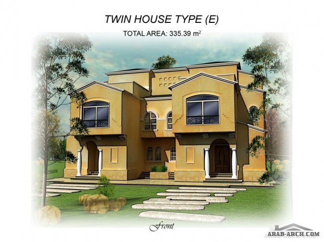 Twin villa E - مخطط الدور الارضى 145 متر مربع